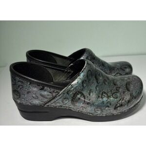 DANSKO Iridescent Silver Blue Bubbles Water‎ Drop Professional Clogs Size 40/9.5